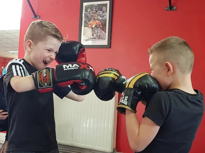 Junior boxing class at Warriors Boxing Academy Chadderton